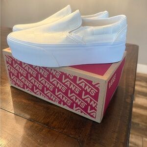 Vans Satin Checkboard White Slip-On Sneakers